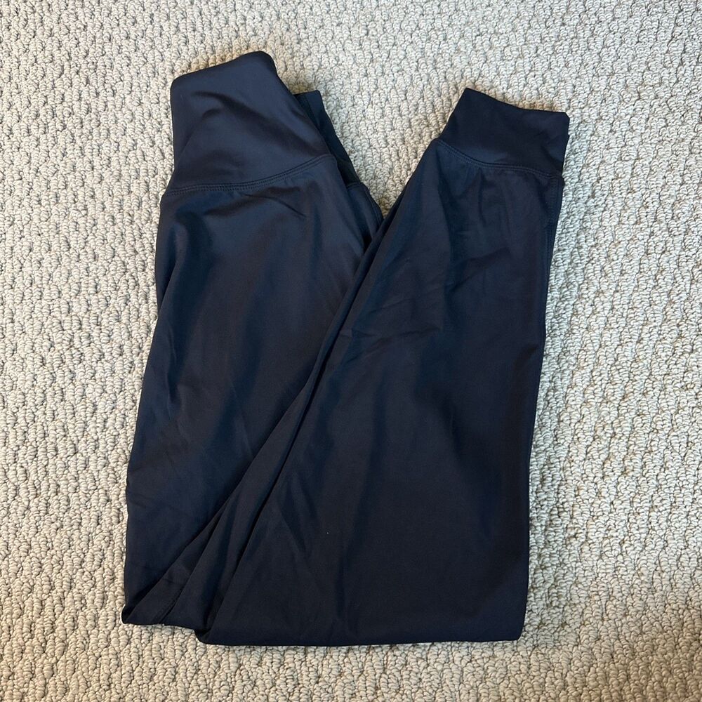 Oalka Womens Black Jogger Workout Pants Size S Pockets Stretch Comfortable